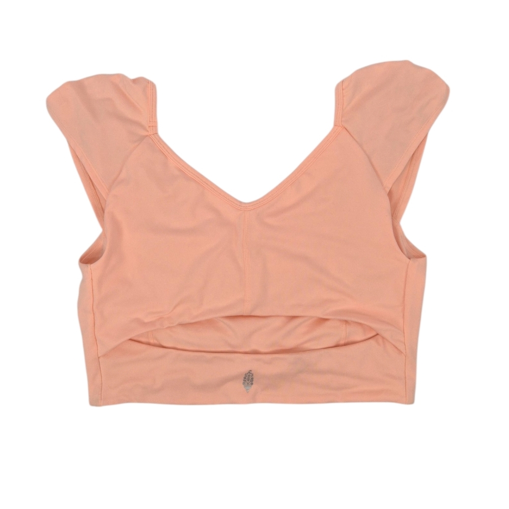 Free People FP Movement Breathe Deeper Crop Tank Top‎ Size Large Pastel Peach - Picture 7 of 7